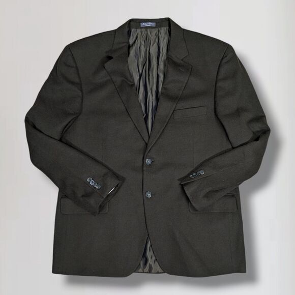 SaksLoro Piana Camelhair Blazer Size 46R Green Sport Coat Suit Jacket